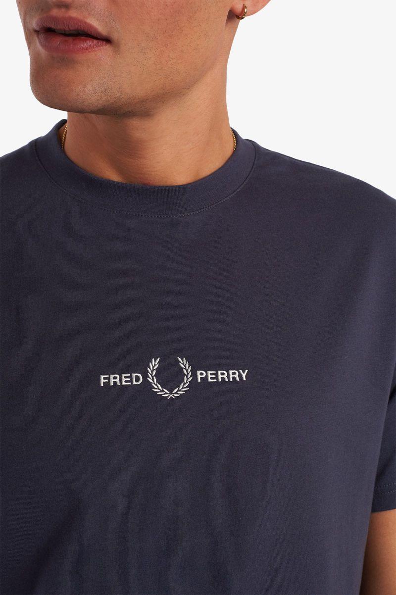 Deep Grey Fred Perry Embroidered Men's T Shirts | PH 1648YXFU